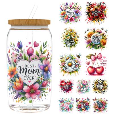  XRTHGS 12PCS/SET UV DTF Cup Wraps Style Self-Adhesive Sticker For Coffee Cups, Water Bottles, Home Decor, Laptops And Refrigerator DIY Crafts(Glass Not Included)