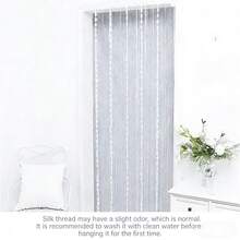 1pc Fringe Tassel String Curtain For Door Partition, Living Room, Bathroom, Home Decoration, Wedding Decoration - White - View 3