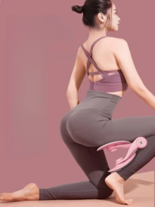 TPE瑜伽腿部训练器，盆底肌锻炼器材，产后恢复健身工具，无需电源或电池，适合塑形瘦腿，浅紫色和粉色 - 彩色 - 查看 8