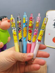 Pokemon 1/6/12pcs Pikachu Gel Pens 0.5mm Black Ink Signature Pens, School/Office Supplies, Writing Stationery, Party Gifts (Back To School, Halloween, Christmas) - Multicolor - View 4