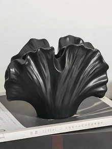 1pc French Retro Almond Leaf Vase, Niche Design, Unique Art Vase, Homestay Living Room Craft Ornament. - Vase - View 11