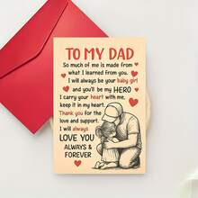 1pcTo My Dad Appreciation Card Perfect For Showing Love And Gratitude To Your Father On Fathers Day Birthday Or Special Occasions Heartfelt Message Gift From Daughter To DadEnvelope + Card - Multicolor - View 3