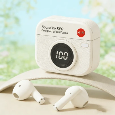 Auriculares inalámbricos Bluetooth 5.3, pantalla digital LED, 24 horas de tiempo de reproducción, auriculares para juegos Hi-Fi, auriculares deportivos impermeables