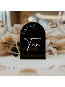 5x7英寸亚克力拱形桌号牌架，配亚克力桌号牌，适用于婚礼宴会 - 查看 5