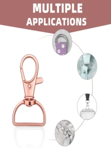 5/10/20/30/45/60Pcs Swivel Clasps Keychain Hooks D Ring Clips Lanyard Hardware For Keychain Making Lanyard Wallet DIY Craft Supplies - Keychain - View 4