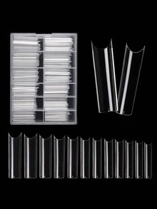 New C-Curve Ultra-Long Transparent Water Pipe Artificial Nails, 240 Pieces In A Box - Clear - View 6