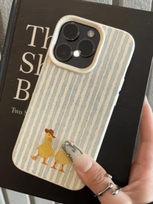 1个白色条纹西部鸭子图案极简全包覆TPU防震手机壳，兼容苹果17、16、15、14、13、12、11 Pro Max、Air和Series系列 - 彩色 - 查看 3