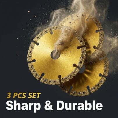 3pcs (100mm/115mm/125mm) Diamond Saw Blades | Cuts Marble, Ceramic Tile, Granite Quickly, Efficient Chip Removal, Smooth Cutting