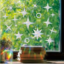 SHAWULA 17Pcs Star Ring Window Clings And Decals For Bird Strike Prevention, Anti-Collision Stickers To Protect Birds From Hitting Windows, Reusable Non-Adhesive Rainbow Suncatchers - Multicolor - View 6