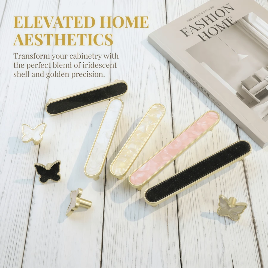 Nordic Style Drawer Handle Cabinet Furniture Handle Cupboard Door Drawer Furniture Pull Colorful Shell Wardrobe Handle