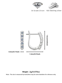 925 Silver Double Circle Zirconia Earrings Hypoallergenic Christmas Mother's Day Gift Box - Multicolor - View 2