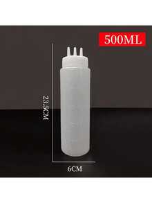1/2/3pcs Multi-Function Kitchen Squeeze Bottle, With 3-Hole Gradient Design, Made Of PE Material, Suitable For Condiments, Sauces And Baking, Comes With White, Red And Amber Nozzles, Condiment Dispenser, Modern Kitchen Accessory, Transparent Material, Soy Sauce Squeeze Bottle - Multicolor - View 6