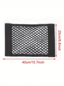 1pc Double-Layer Elastic Car Storage Net, Durable Nylon Mesh With Strong Adhesive Tape. Fits Sedans And SUVs, Holds Luggage, Phones And Daily Items. High Stretch, Space-Saving, Easy To Mount Trunk Organizer. - Multicolor - View 7
