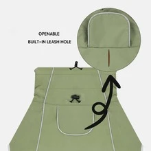 1pc Dog Raincoat - Waterproof Dog Jacket, Windproof Dog Outdoor Coat With Adjustable Fit And Reflective Strips For Rainy Days - Army Green - View 5