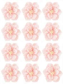 12-Piece Paper Flower Bouquet Set, Featuring Crepe Paper Decorations, Suitable For Engagement Parties, Wedding Parties, Bridal Showers, Birthday Parties, Wall Decorations, Mother's Day, Holiday Outdoor And Indoor Decorations, Wedding Decorations, Bedroom, Bathroom, Window Sill, Front Door, Patio, And Commercial Space Decorations. - A - Xem 13