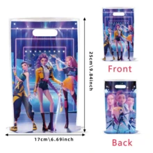 10个装韩流派对礼品袋 - 韩流派对糖果礼品袋、韩流派对珍珠膜礼品袋、可爱耐用的生日派对庆祝礼品袋（韩流粉丝适用），款式随机 - 彩色 - 查看 2