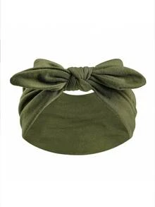 1pc Bohemian Style Women's Headband, Soft Elastic Knotted Headband, Mustard And Army Green Headscarf, Vintage Elastic Headscarf, Fashion Summer Hair Accessory - Army Green - View 4