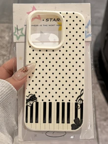 1 chiếc ốp lưng điện thoại TPU chống sốc màu trắng chấm bi kiểu đàn piano tối giản, tương thích với Apple 17, 16, 15, 14, 13, 12, 11 Pro Max, Air và các dòng khác, phiên bản quốc tế, không phải phiên bản nội địa. - Nhiều màu - Xem 4