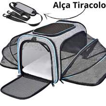 Pet Carrier Bag For Pets Up To 9kg, Expandable, Suitable For Airplane Travel, Premium For Dogs And Cats. - 霧霾藍 - 查看 2