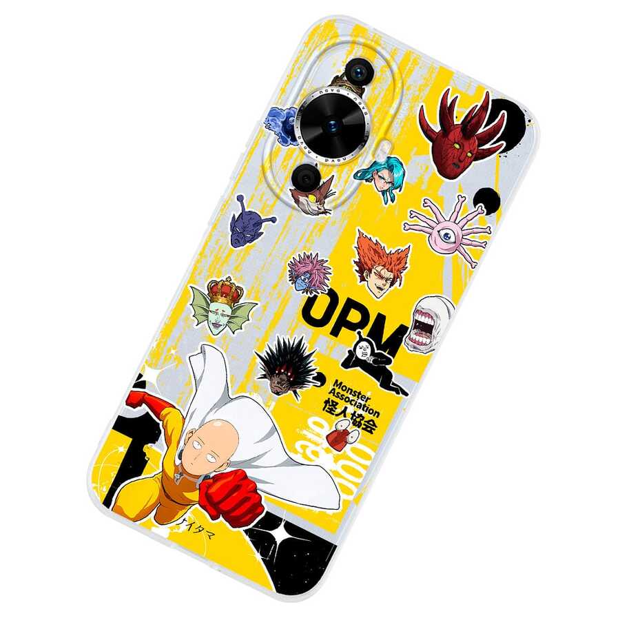 Funda Compatible con Huáwei Öne Punsh Men Monster Assciation Stickers Genos órishí Anime Saittama Protector Carcasa Anticaídas a Prueba De Golpes TPU. - transparente - Ver 1