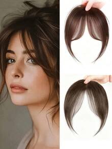 1/2 Pieces Clip-On Bangs For Women, Elegant Straight Synthetic Hair Clip-In Hair Extensions, High-Temperature Fiber Straight Hair Piece With Fluffy Side Bangs - Elegant Natural Style, High-Temperature Fiber Material, Easy To Wear, Fashionable Daily Wear Wigs, Fashion Hair Accessories | Natural Appearance | Minimalist Style, Hair Clips, Hair Claws, Hair Clips, Hair Pins, Hair Clips, Head Accessories, Hairpin - Multicolor - View 19