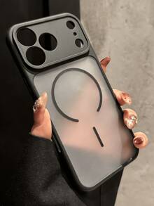 Luxury Heat Dissipation Matte Clear Magnetic Phone Case Compatible With IPhone 17 ProMax 17Pro 16Promax 15 14 13 Pro Max Wireless Charging Breathable Hole Shockproof Anti-Drop Clear Cover - Black - View 4