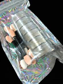 Dofuny 极光粉美人鱼指甲闪粉全息渐变闪粉云母珍珠凝胶指甲油粉DIY美甲颜料珠光用品 - 杏色 - 查看 2