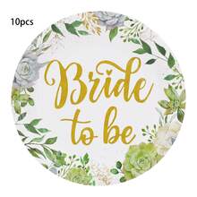 10/20/30件套薄荷绿“准新娘”纸盘婚礼派对餐具套装 - 绿色植物餐具，适合订婚派对、新娘送礼会等。 - 多色 - 查看 8