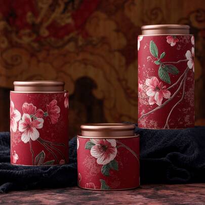 1pc Metal Tea Canister With Ceramic Glaze Coating On Bottom And Lid, Airtight Storage Container For Tea, Coffee Beans, Sugar, Nuts In Kitchen Or Pantry, Suitable For Holiday Gifts And Daily Use