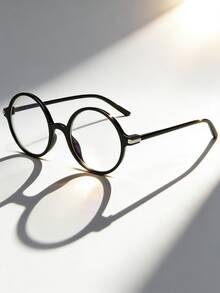 Kính gọng tròn màu đen cổ điển, không cần độ, kiểu dáng retro, phù hợp cho cả nam và nữ, thích hợp cho dạo phố, thường ngày, dự tiệc và mọi dịp. - màu đen - Xem 1