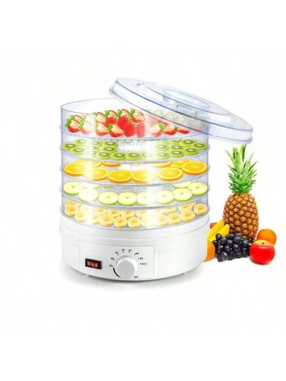 Five-Layer Food Dehydrator/Dryer With Adjustable Temperature Control, Suitable For Drying Fruits, Meats, Vegetables, Jerky, And Pet Treats.
