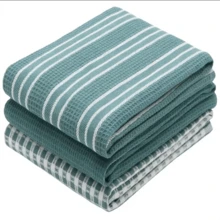 Bộ 3 khăn lau bếp kẻ caro 100% cotton, siêu mềm, thấm hút tốt và nhanh khô. - 45*65cm - Xem 2