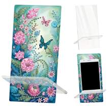 1件套钻石画手机支架套装，以仙女、蝴蝶、猫头鹰为主题设计，饰以圆形水晶宝石，多功能手机支架兼镜子，创意DIY手工礼品套装 - 查看 14