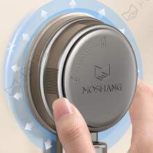 吸盘式厨房晾衣架、水槽架、窗台多杆旋转沥水架、储物架、壁挂式毛巾架 - 灰色 - 查看 3