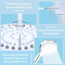 20pcs Small Hole Shower Head Cleaning Brush, Multi-Functional Shower Head Cleaning Tool, Anti-Clogging Shower Nozzle With Storage Box, Household Bathroom Shower Head Cleaning Brush - White - View 5
