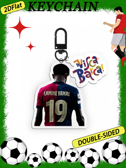 LAMIN YAMAL 钥匙扣，巴萨队钥匙扣，足球钥匙扣，Yamal 钥匙扣，巴萨钥匙扣，精致钥匙扣，包包挂件，汽车挂饰，桌面摆件，生日礼物