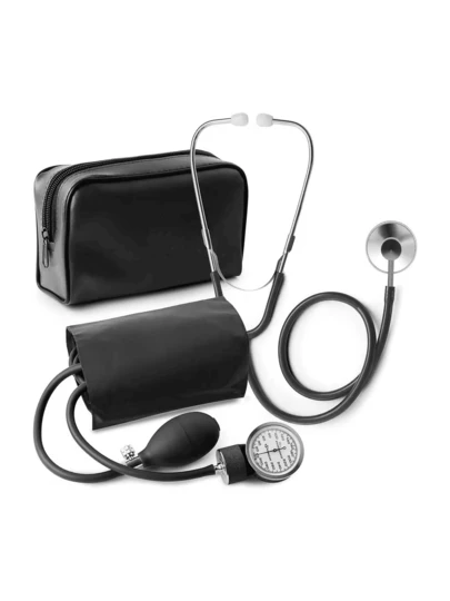 Monitor de presión arterial con estilo de brazo manual con estetoscopio, portátil para uso en el hogar