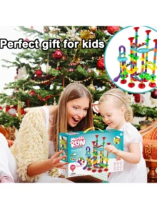 197pcs Marble Race Track Toys, Marble Run Set, Construction Building Blocks Game For Kids Birthday STEM Gifts, And Early Cognition, Hand Exercise, Parent-Child Interaction, Distinguish Colors - 彩色 - 查看 7
