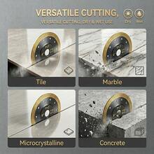 3片装 4.3英寸/4.5英寸/5英寸金刚石锯片，适用于切割瓷砖、大理石、花岗岩，超薄涡轮网状边缘切割轮 - 鑽石鋸片 - 查看 4