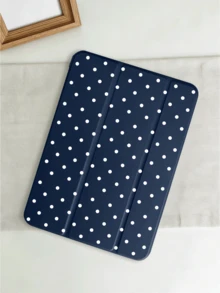 2025 Polka Dot & Minimalist Pattern Tablet Protective Case, Suitable For IPad 7/8/9/10th Gen/Pro 12.9/Pro 11/11th Gen (A16), Galaxy Tab S6 Lite/Galaxy Tab A11+ 2025, Provides Soft Shock-Proof Protection, Supports Smart Stand/Auto Wake/Sleep Function - Navy Blue - View 4