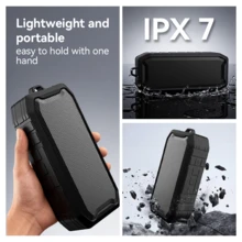 Reletech Altavoz Bluetooth resistente al agua con graves potentes, sonido envolvente, a prueba de polvo y a prueba de caídas, portátil para uso en exteriores - Ver 4