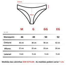 PRIMONS Kit 4 Calcinha Fio Dental Plus Size Conforto Algodão Não Marca - Multicolorido - Visão 4