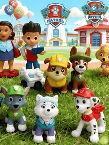 Paw Patrol 3件/6件/12件装汪汪队立大功系列玩偶：毛毛、阿奇、灰灰、路马、天天、珠珠、追踪犬、塔克、艾拉、霸王龙、野猫、自由。这些可爱的卡通风格玩偶是送给朋友的完美节日礼物。它们非常适合用于派对装饰、家居装饰、房间装饰、派对展示和汽车展示。 - 彩色 - 查看 2