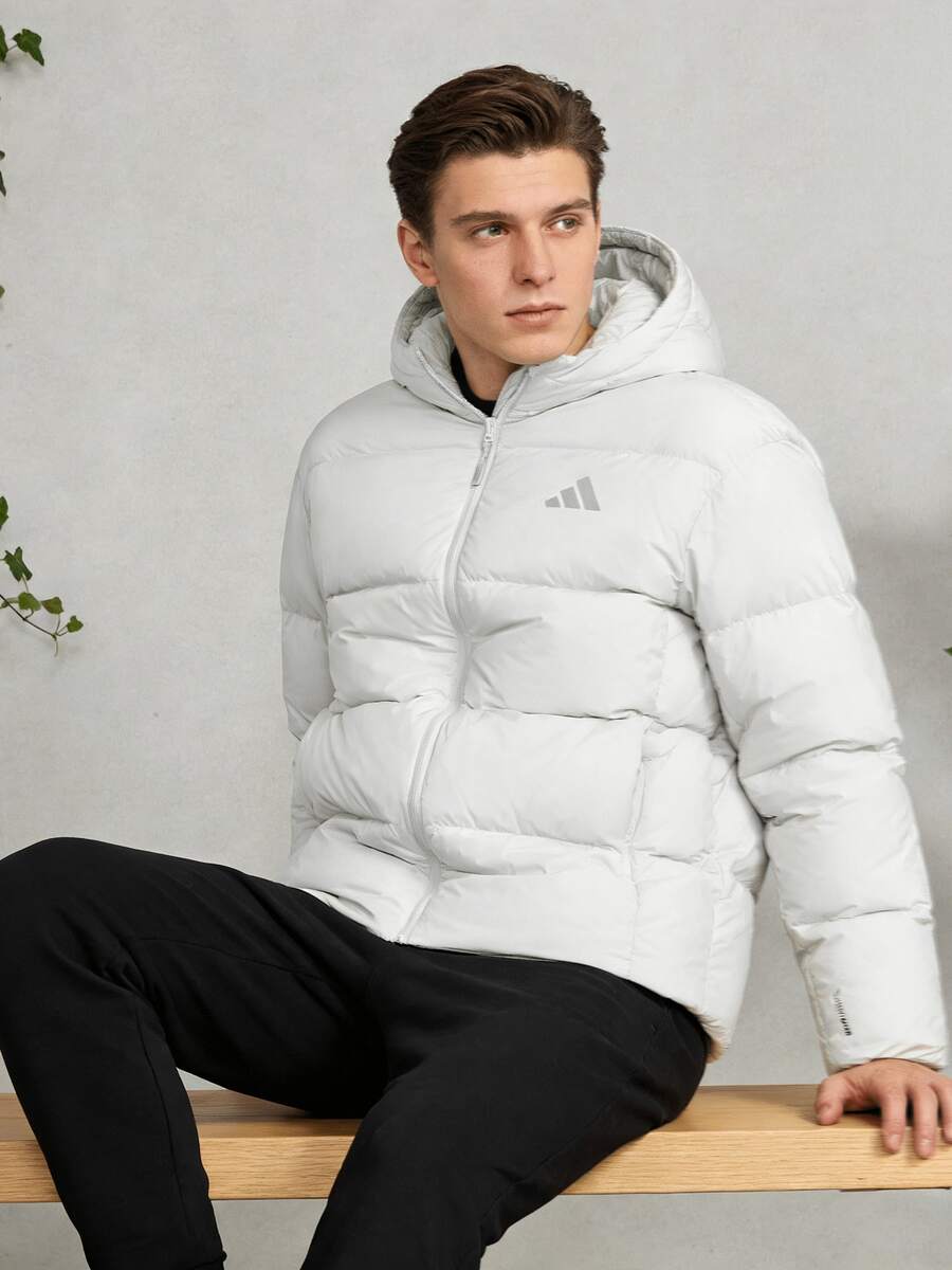 Chaqueta con capucha de plumón para exteriores casual CLIMAWARM de Adidas, para hombre - Blanco - Ver 1