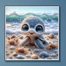 Bộ tranh đính đá hình rùa biển hoạt hình mới, tranh khảm đá pha lê 5D tròn, thích hợp làm quà tặng thủ công, trang trí phòng khách, phòng ngủ, lễ Eid Al-Adha, các dịp lễ lớn, Ngày của Cha, Ngày của Mẹ, đám cưới, Ngày Quốc tế Lao động, Lễ Phục sinh, Giáng sinh, Ngày Valentine, không khung. - Xem 2