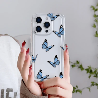 Minimalist Butterfly Anti-Drop Phone Case Compatible With Apple 15 Pro Max, 16 Pro Max, XS, 11, 12, 12 Mini, 13, 14, 15, 16, 16 Pro Max, 15 Pro, 13 Pro Max, 17, 17 Air, 17 Pro Max And Galaxy A54 5G, A52, A14, A15, A12, S22, S21, A33 5G, A50, S24, S23, S10 5G, A32 5G, A55 5G, S10, S23 Ultra, A53 5G, A05, S25, A24 4G, Unisex Gift