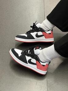 Nike SB Alleyoop Suede Wrap-Around Non-Slip Low-Top Skateboarding Shoes, Black/White/Red, For Men - Black, White and Red - View 9