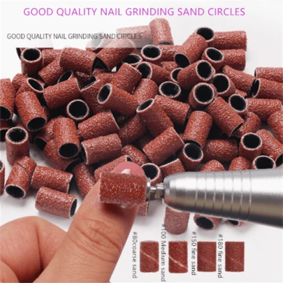 Nail Sanding Belt Set 100 Pieces 80# 120# 150# 180# Nail & Foot CareRemoval Sanding Ring Tool