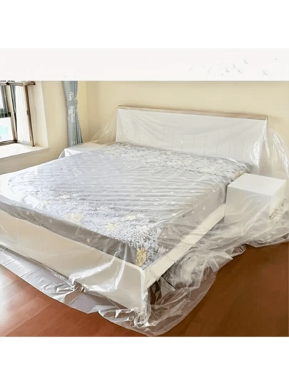 Lona plástica resistente, lámina transparente extra grande para protección de muebles y pisos, funda impermeable para sofá para pintura, remodelación y prevención de polvo en proyectos de mejora del hogar (sin modelo de posicionamiento)