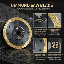 3片装 4.3英寸/4.5英寸/5英寸金刚石锯片，适用于切割瓷砖、大理石、花岗岩，超薄涡轮网状边缘切割轮 - 鑽石鋸片 - 查看 6